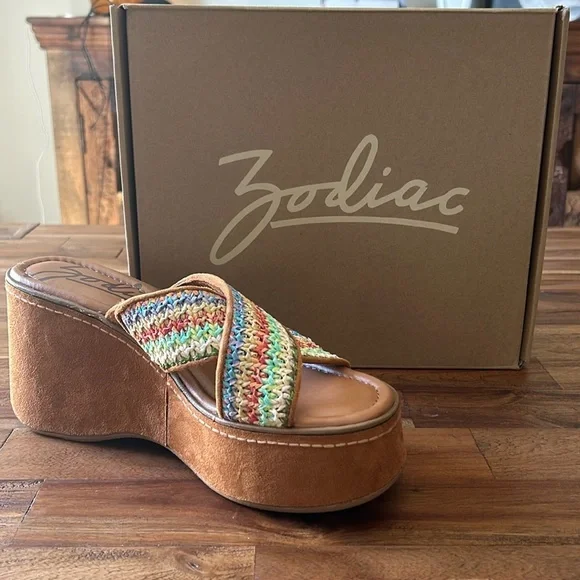 Zodiac Nessa-raffia wedge sandals NWT size 9 - Picture 2 of 10